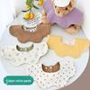Class A Cotton Petal Baby Bib: Six-Layer Gauze, Anti-Spit-Up, Double-Sided Design.