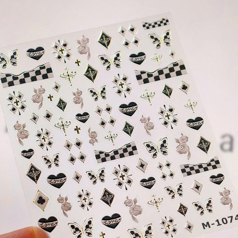 

Season Plaster Flower Butterfly Heart Nail Art Sticker Waterproof Nail Sticker Decorative Decals Ornament M1074 M1074 (embossed + partial bronzing)