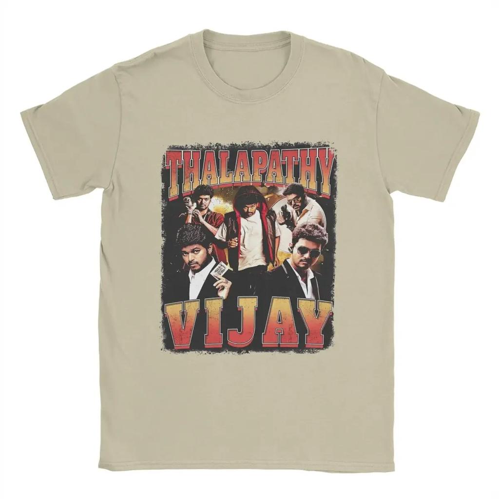 Unisexs Thalapathy Vijay T Shirts 100 Cotton Clothing Funny Short Sleeve Crew Neck Tee Shirt Party TShirt