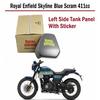 Royal Enfield "Skyline Blue Scram 411 Tank Panel With Sticker Left Side"