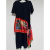 Used Short Sleeve Cut and Sew Dress Scarf Black S