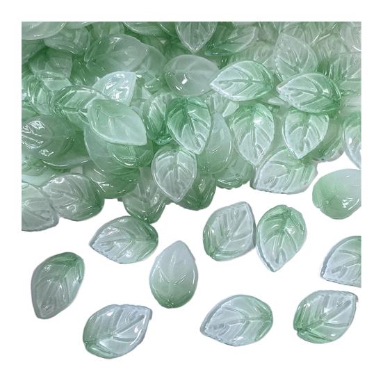 50Pcs Glass Camellia Tea Pendant 26 x 18mm Leaf Size DIY Jewelry Making Beads Set for Necklaces Bracelets Earrings