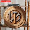 2D Flat 20cm 1pc Dad Father's Day Hammer Wrench Ruler Elements Round Wooden Wall Hanging Decor Present, A Surprising and Retro Wooden Pendant Gift