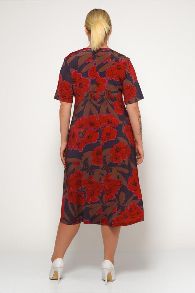 Damska sukienka w dużych rozmiarach oraz damska wzorzysta piaszczysta sukienka oversize z krótkim rękawem w dużych rozmiarach