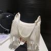 Elegante Borsa a Tracolla Retro con Frange da Donna Borsa a Spalla in Ecopelle Primavera 2024