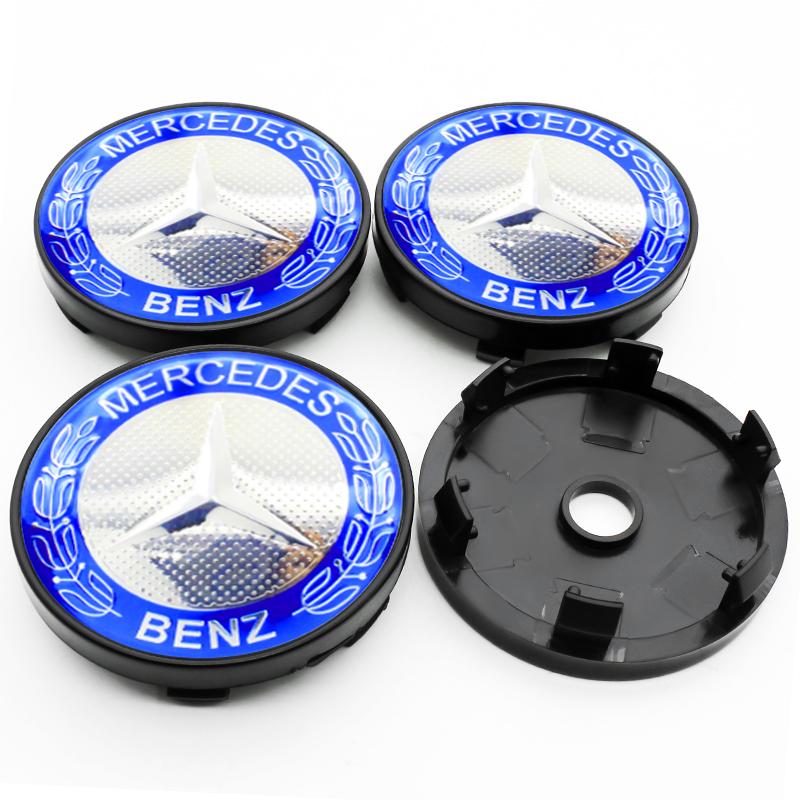 OLV5 4Pcs 60mm 75mm Car Wheel Center Hub For Mercedes Benz AMG class W205 W203 GLC GLK W206 W220 A180 W211 Cap Rim Cover Accessories