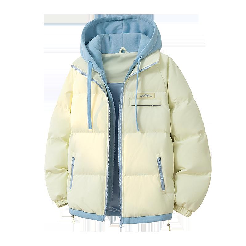 

2025 Men s Trendy Two-Piece Fake Hooded Cotton Jacket - Thickened Winter Warmth and Cold Protection 2XL