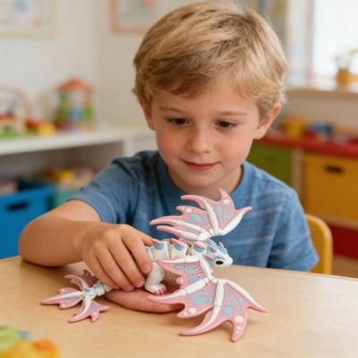 3D-gedruckte fliegende Drachenfigur Geflügelter Drache Fidget Spielzeug mit beweglichen Gelenken Gelenkiger Drachen Dekoration Ornament