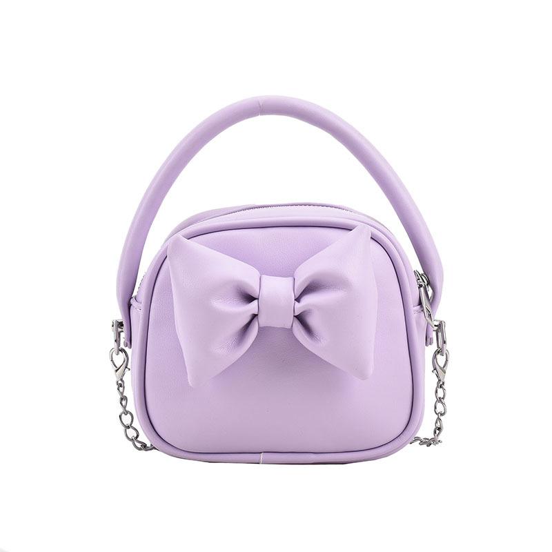 Chic Design Bowknot Women Handbags Solid Colour All-Matched Chains Crossbody Bags  New Female Mini Square Packs