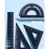 4 In 1 Aluminum Alloy Ruler Stationery Set Aluminum Alloy Multifunctional Combination Ruler Triangle Protractor for Drawing