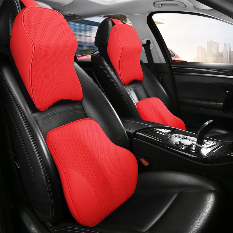 Four Seasons Memory Foam Car Neck and Lumbar Support Pillow
