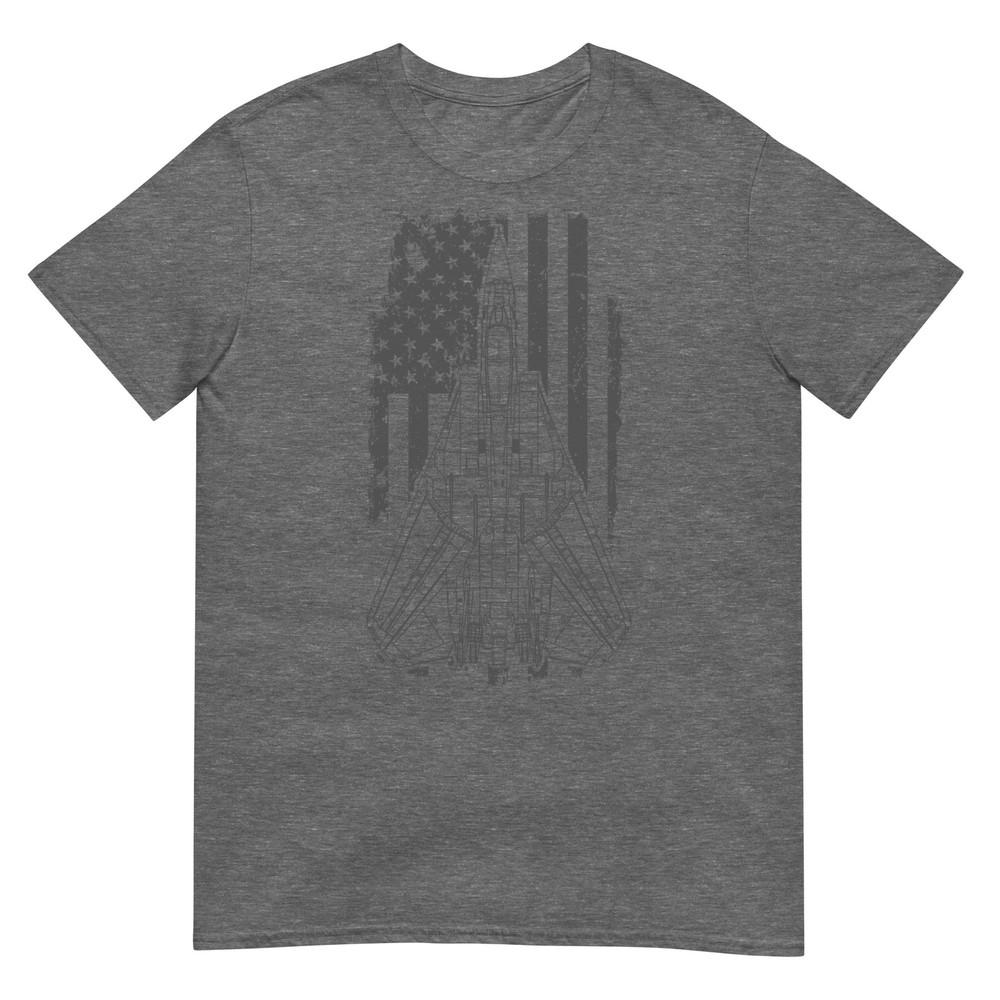 F14 Tomcat Jet Fighter Vintage American Flag 14th July Tshirt