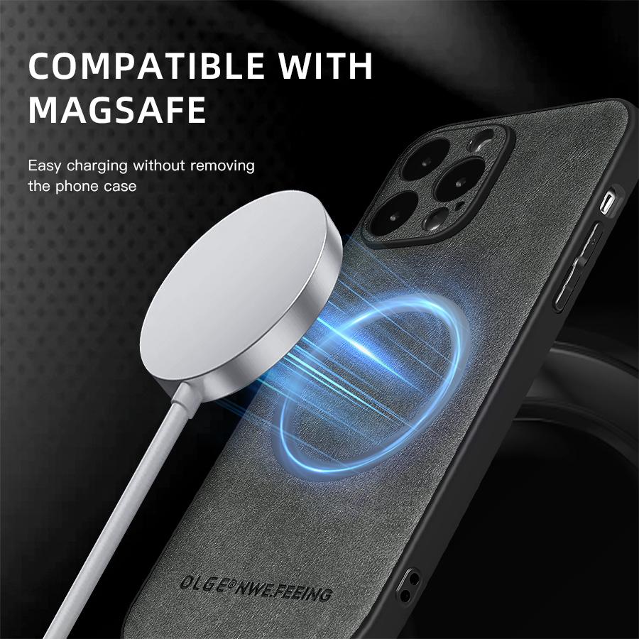 Hülle für iPhone 16 15 14 13 12 11 Pro Max Hülle Leder Handyhülle für iPhone 14 7 8 Plus XS XR Hülle Silikon Luxus Rückseite