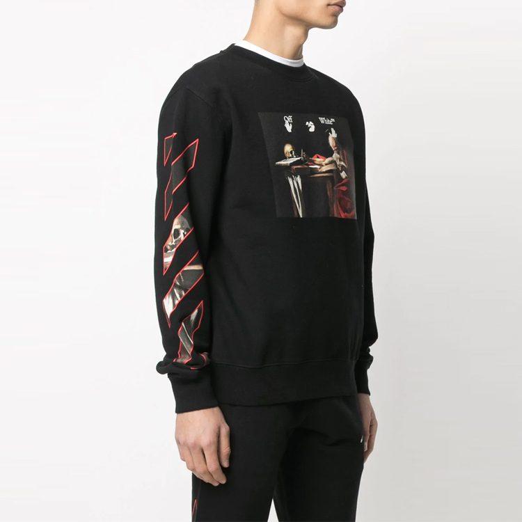 OFF WHITE SS21 Sweatshirts Unisex Black Crew Neck Moderate Regular OMBA025R21FLE0051025