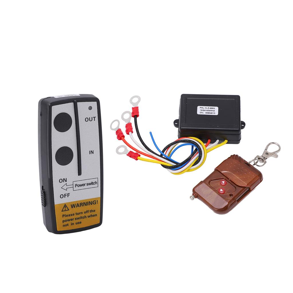 Wireless Winch Remote Control Key Receiver Kit 75ft Long Distance DC 12V 24V Universal