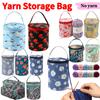 Yarn Storage Bag Portable Round Knitting Wool Yarn Bags Organizer Knitting Tote Bag With Holes Crochet Thread Sewing Accessories