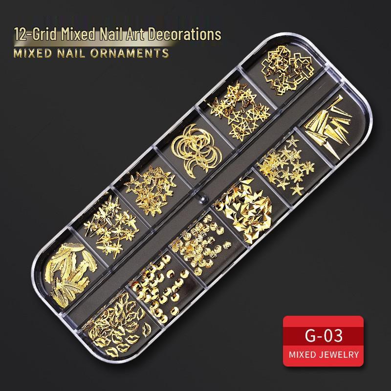 60 Nail Art Accessories: Rhinestones, Pearls, Rivets & Alloy Designs