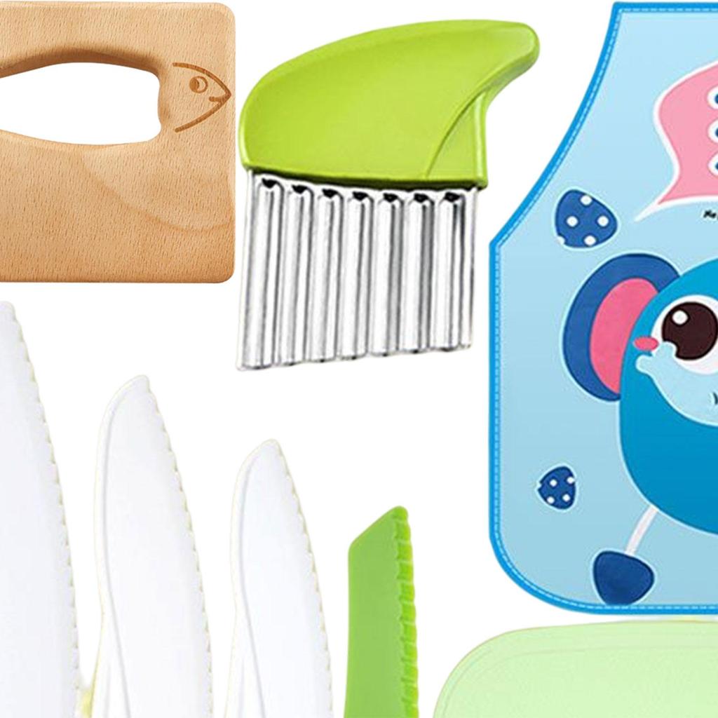Kitchen Accessories Playset Cutting Board Apron for Children Gifts Toddler Style