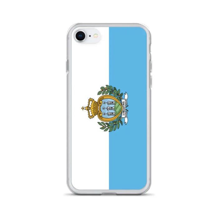 Coque Téléphone – Drapeau Saint-Marin – Compatible iPhone 8 – Étui Souple – Résistant et Antichoc - Silicone - Pixelforma
