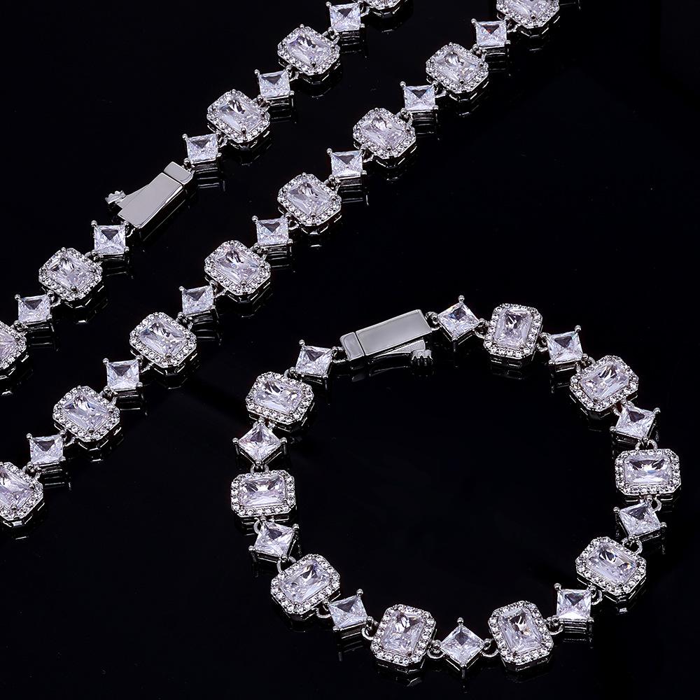 European and American geometric gemstone chain star bracelet hip-hop trend design sense jewelry zircon jewelry customization