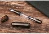 MOONMAN T1 Handmade Resin Fountain Pen, Large Capacity Piston Filler, Fine Nib with Aluminum Alloy Barrel