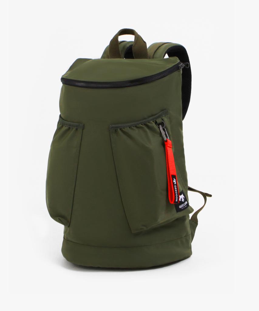 Geecoon Nylon Two-Pocket Rucksack Utility Backpack Gee238-713 Khaki