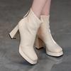 New Street Style High Heel Women Ankle Boots Fashion Square Toe Short Booties Autumn Winter Ladies Shoes Botas
