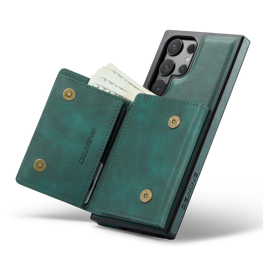 DG.MING M6 Series For Samsung Galaxy S25 Ultra Case Magnetic Wallet PU+PC+TPU Phone Cover