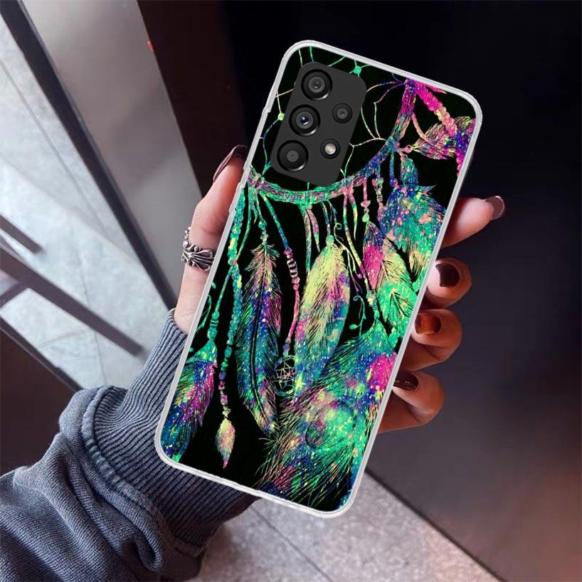 Retro Feather Dreamcatcher Phone Case For Samsung Galaxy A12 A52S A42 A32 A22 A51 A50 Note 20 Ultra 10 S10 Plus A71 A70 A31 A30
