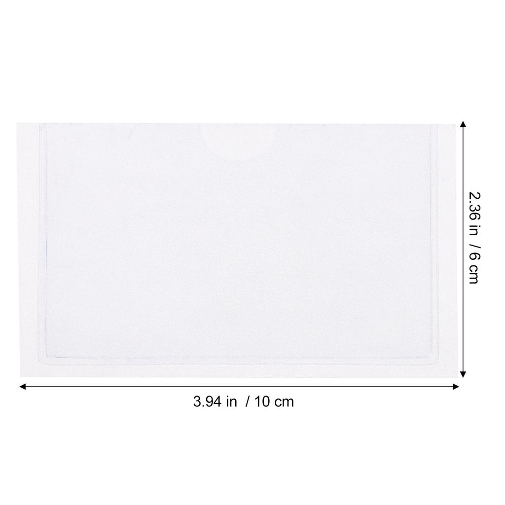 10Pcs Clear Index Card Pockets Self Adhesive Label Holders Protective Transparent Card Organizers for Library Office Warehouse