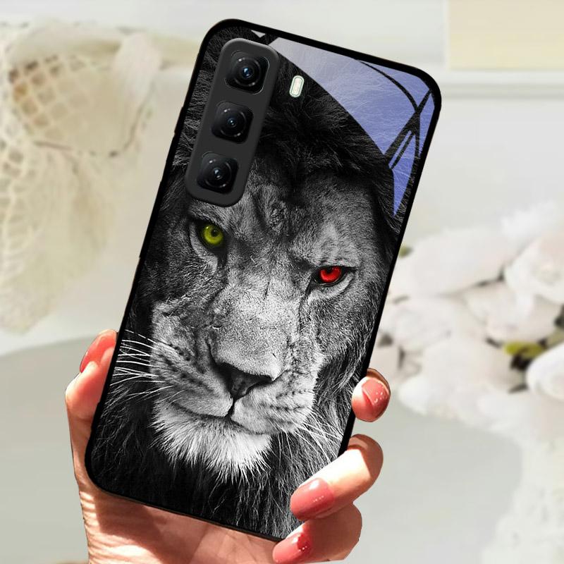 Gehärtetes Glas Case Für Infinix Hot 60 60i Hot60 Pro Plus 60Pro Handy Rückabdeckung Vollständige Abdeckung Linsenschutz Hülle Fundas Etui