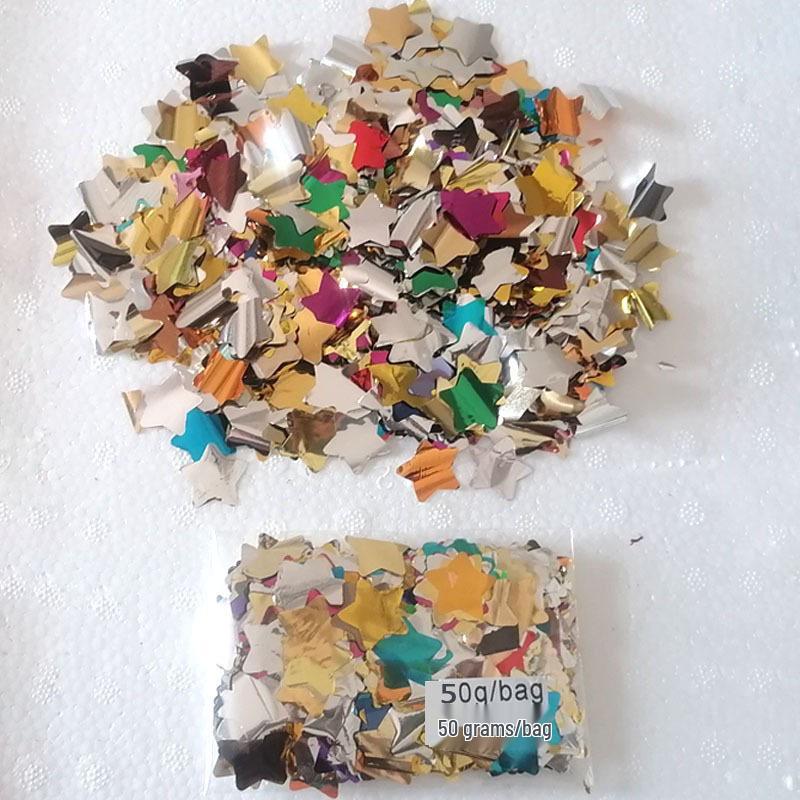 50g Transparent Bobo Ball Filler: Colorful Mixed Color Aluminum Foil Sequins for Festive Wedding Balloons and Confetti