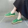 Woman Footwear Low Leather High on Platform Shoes for Women Loafers White Casual Daily Routine Autumn Offer Korean Fashion 2025