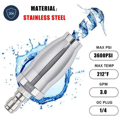 High Quality Pressure Washer Turbo Nozzle Hot and Cold Water Rotating Nozzle 1/4 Inch Quick Connect, Orifice 3.0, 3600 PSI