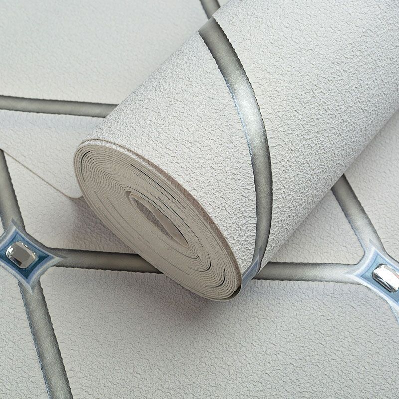 

Обои Легкая роскошь ромбовидная сетка инкрустированные простые ТВ фон нетканые обои Самоклеящиеся обои для гостиной 0.53mx2m