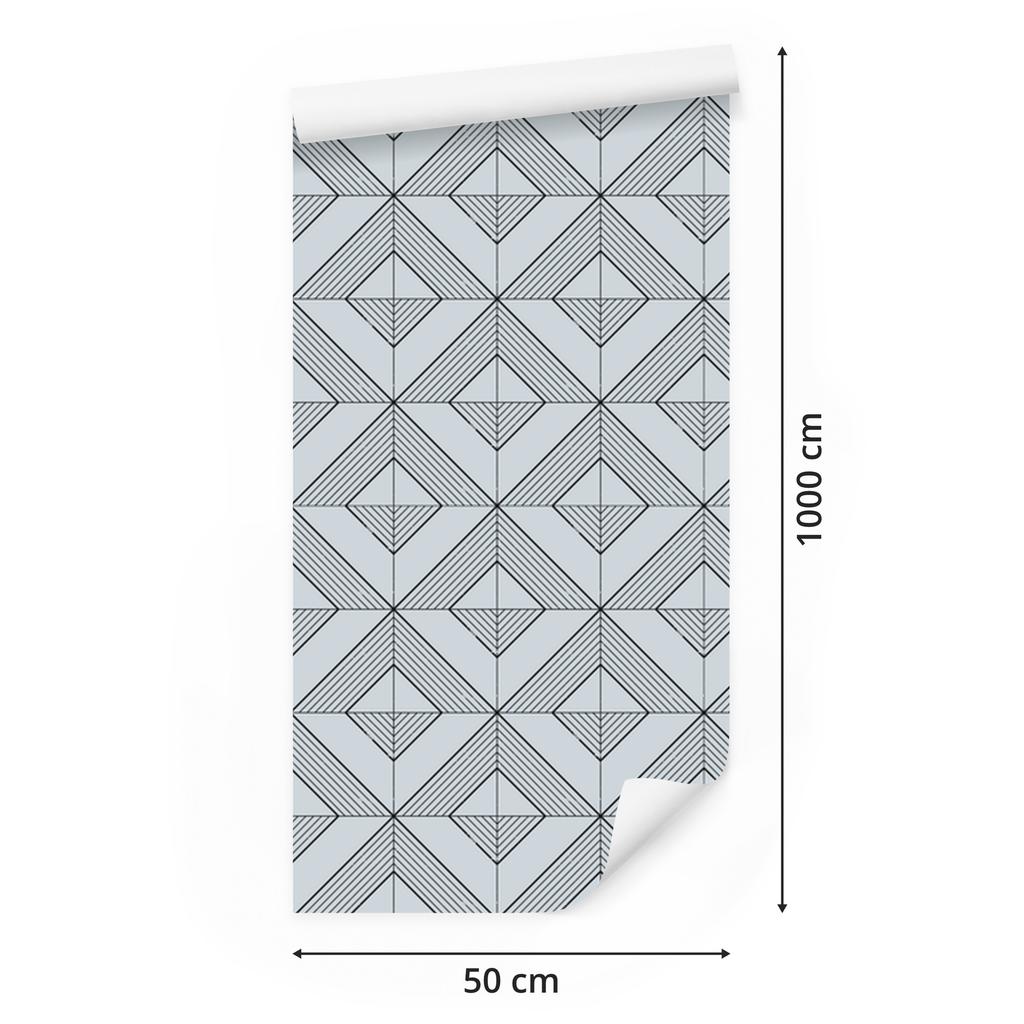 Geometric Diamonds Light Gray Wallpaper for Living Room and Bedroom 50x1000