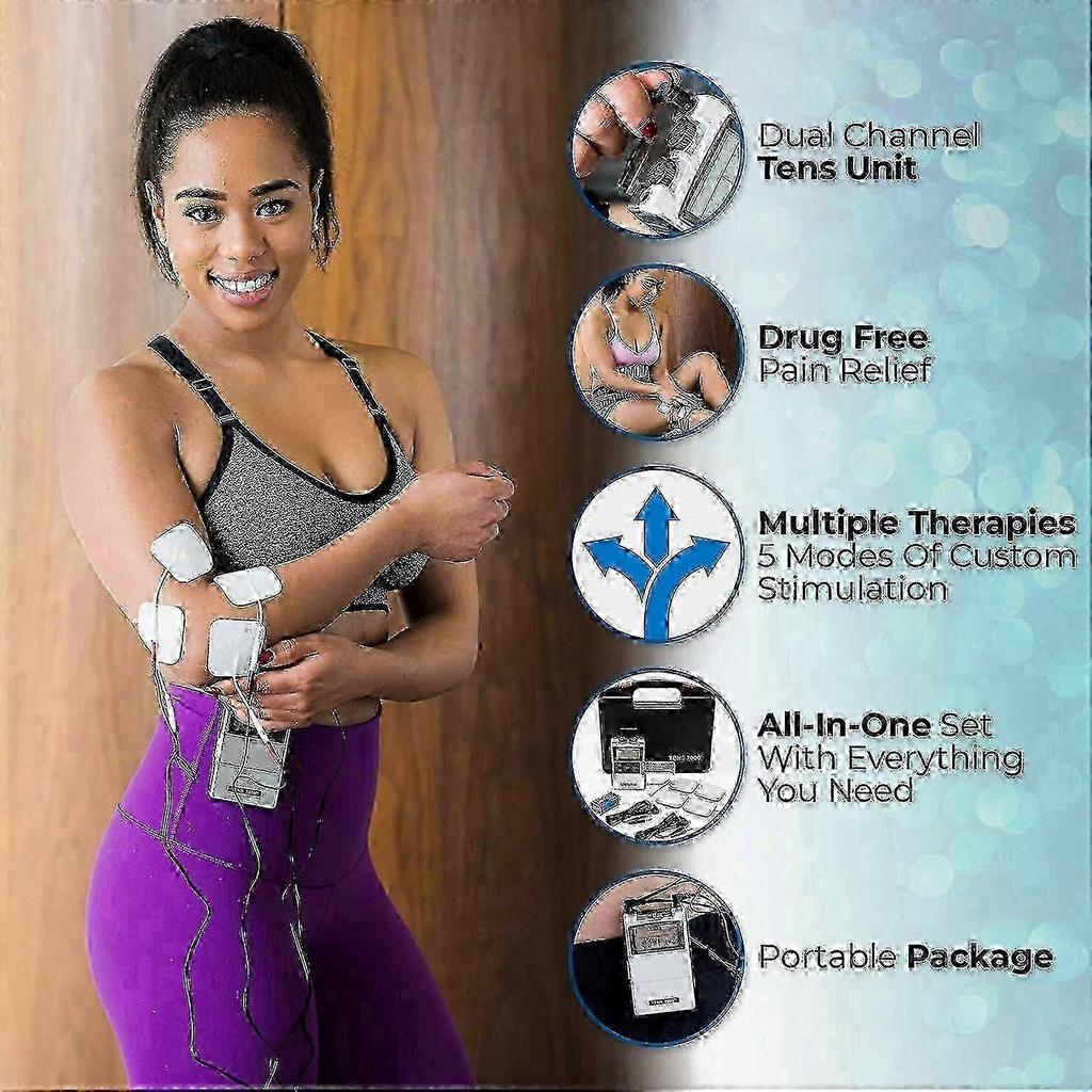 Tens 7000 Digitales Tens-Gerät mit Zubehör für Muskelstimulator EMS-Therapie