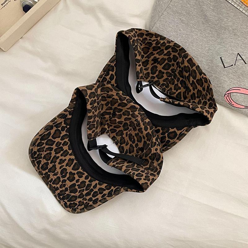 Y2K Retro Leopard Print Fisherman Hat Baseball Cap Adjustable Sun Hat Casual Sun Hat Trendy Fashionable Outfit With Pink Slogan
