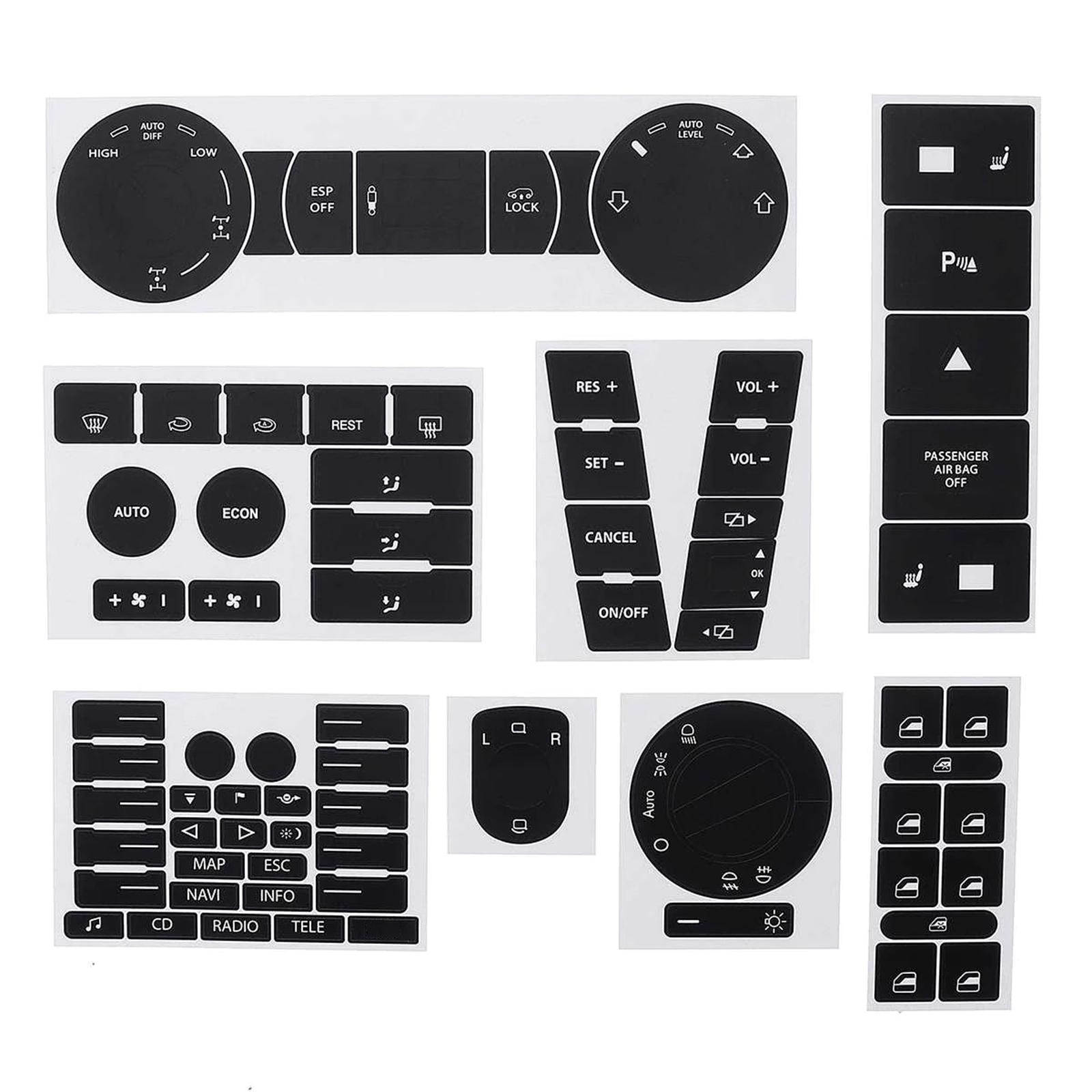 

Vehicle Interior Button Restoration Stickers For 2004 2009 Models Wear Resistant PVC Decals For Dashboard Controls Panel 1