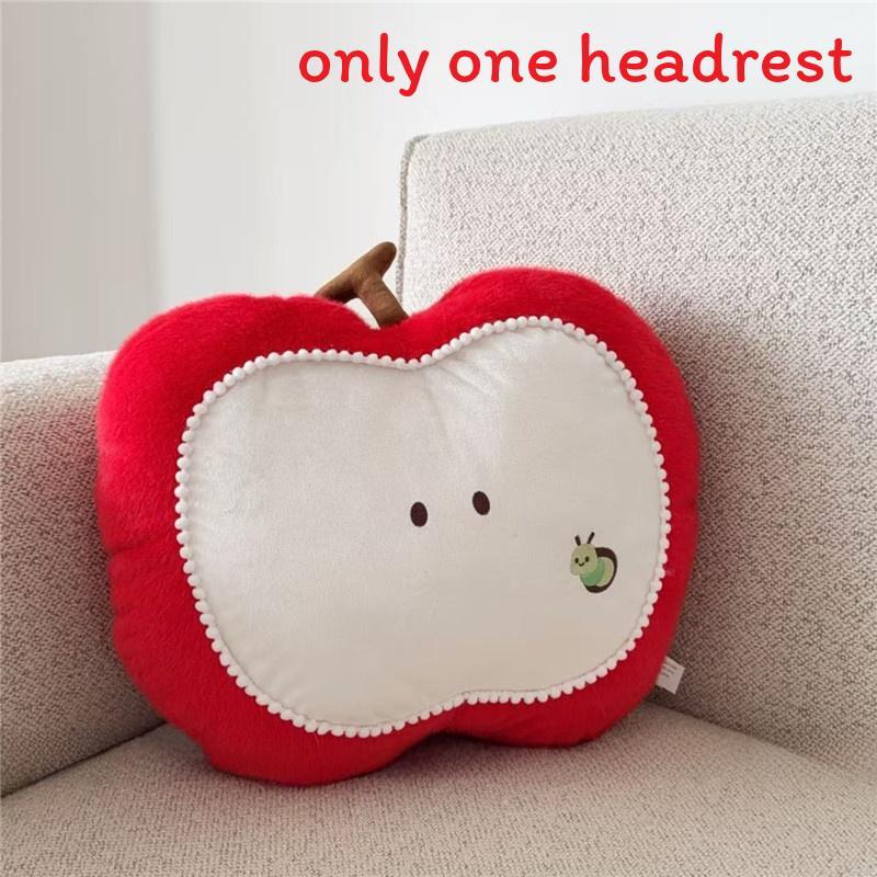 Cute Apple Maple Leaf Plush Pillow With Embroidered Flower Pattern For Living Room Decor Red Apple