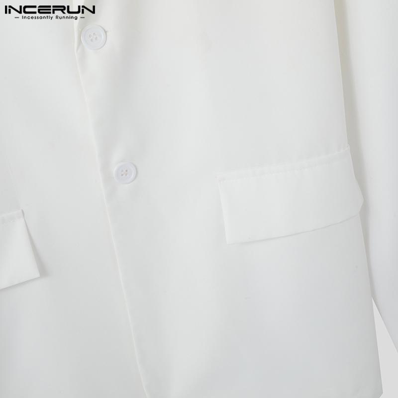 INCERUN Men Ruffled Net Patchwork Long Sleeve Blazer Casual Party Coats