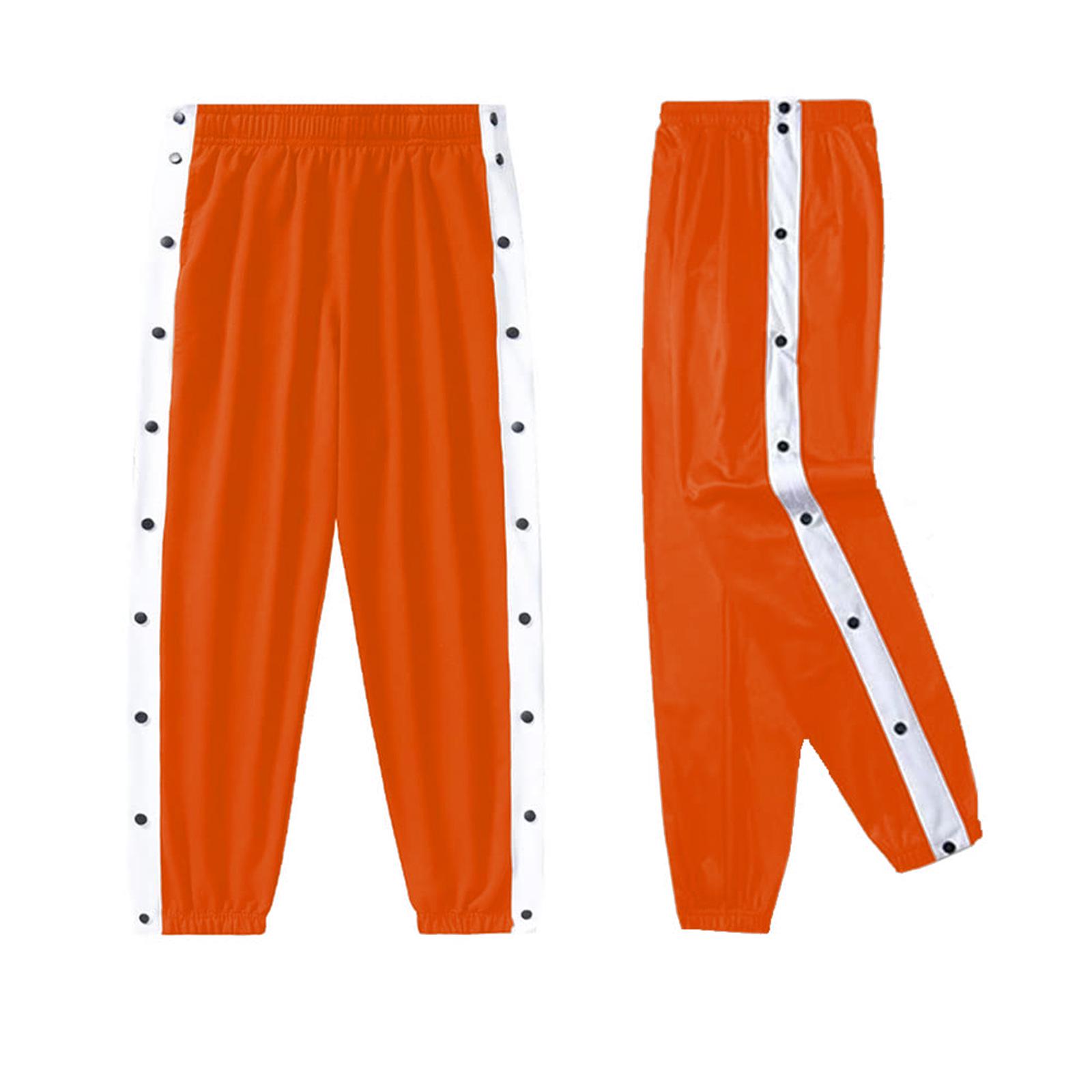 

Men s Quick-Dry Sports Running Pants with Drawstring and Snap Cuffs XXL оранжевый/красный
