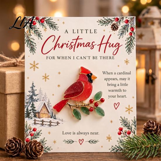 Pocket Hug Token for Christmas Card, Mini Festive Greeting Card Creative Scrapbook Accessories with Envelope, Holiday Gift Tag Friends Family Stocking