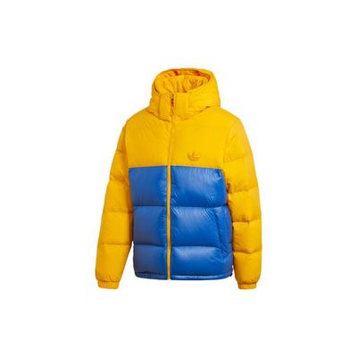 Originals Trefoil Down Regen Colorblock Kapuzen Langarm Daunenjacke Winter Herren Jacken Gelb Blau GE1331