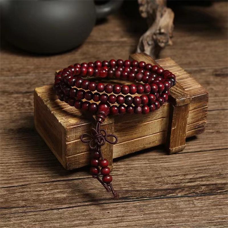 Imitation Sandalwood 6-8mm 108 Bead Bracelet: Multi-Turn Men’s and Women’s Buddhist Rosary