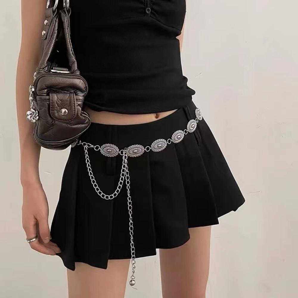 Bohemia Ethnic Sliver Color Copper Coin Butterfly Waist Chain for Women Fashion Skirt Jeans Decoration Versatile Belt Jewelry