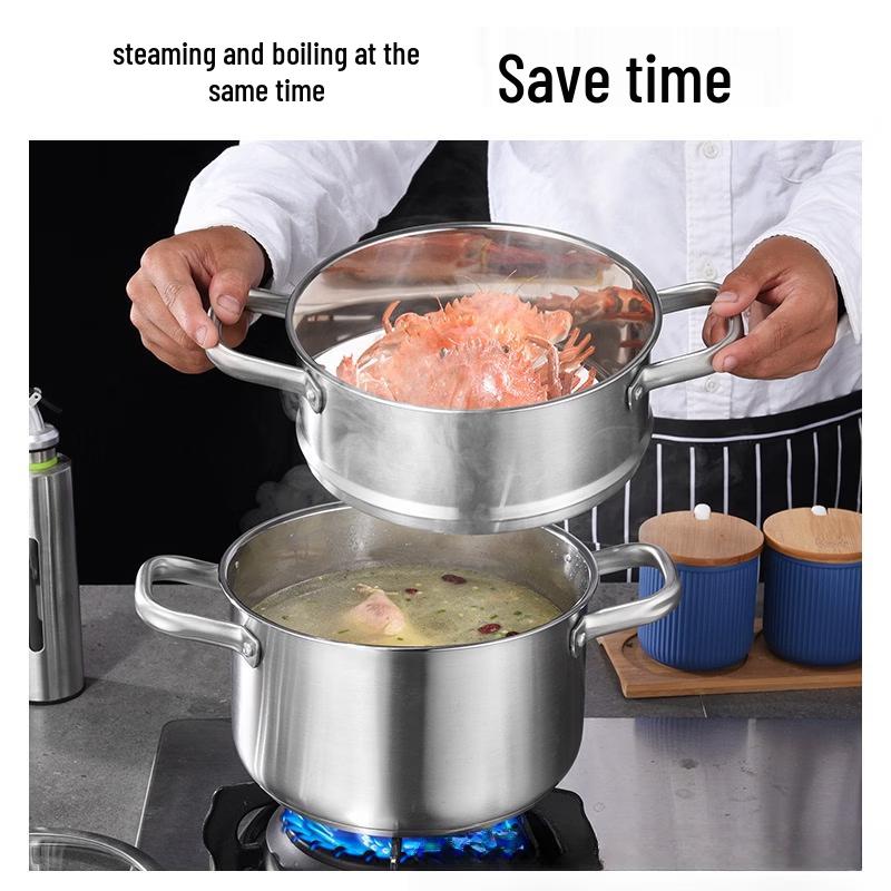 ZISIZ 304 Stainless Steel Induction & Gas Soup Pot