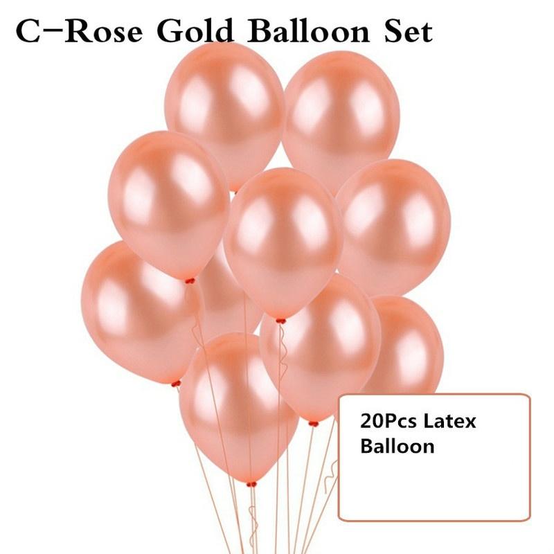 10/14/20pcs Rose Gold Party Confetti Sequin Balloon Accessories Heart Ballons