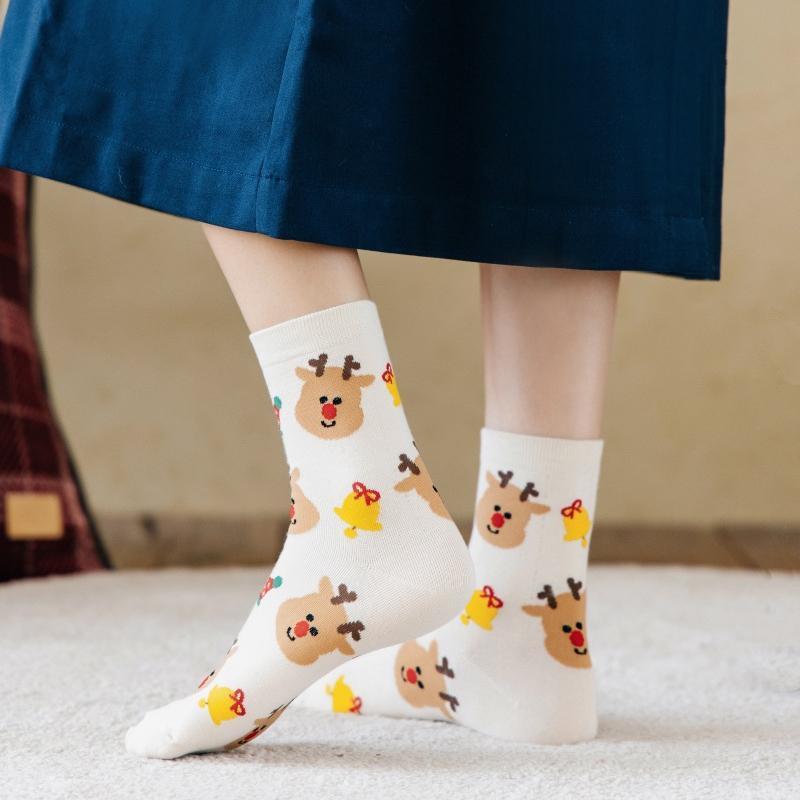 Christmas Socks Woman Funny Santa Claus Christmas Snowman Socks Kawaii Cartoon Animal Girl Cute Christmas Gift Socks