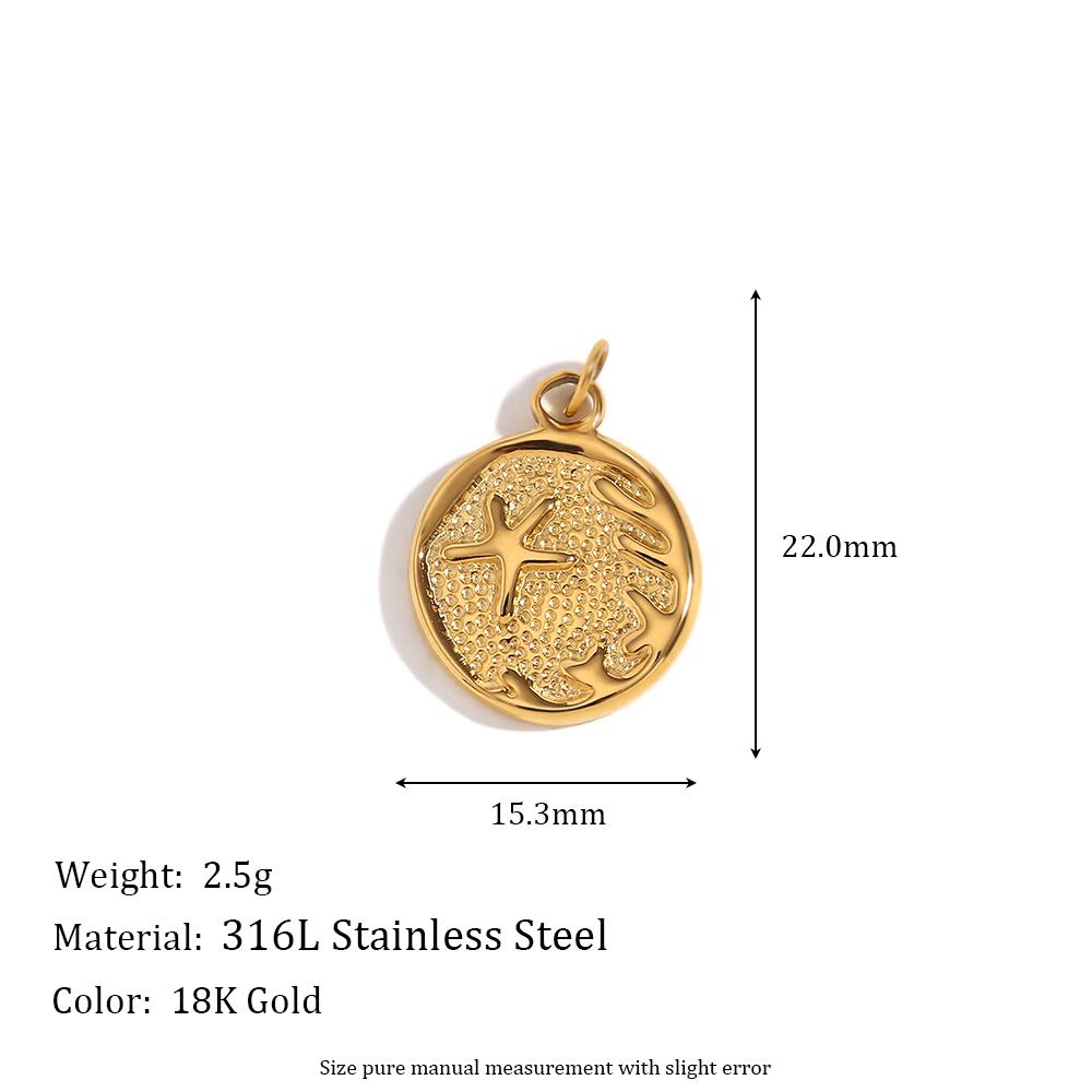 MamacitaSlay Stylish Lovely Cupid Seahorse Lion Starfish Stainless steel charm Gold Plated Jewelry Charms for necklace bracelets